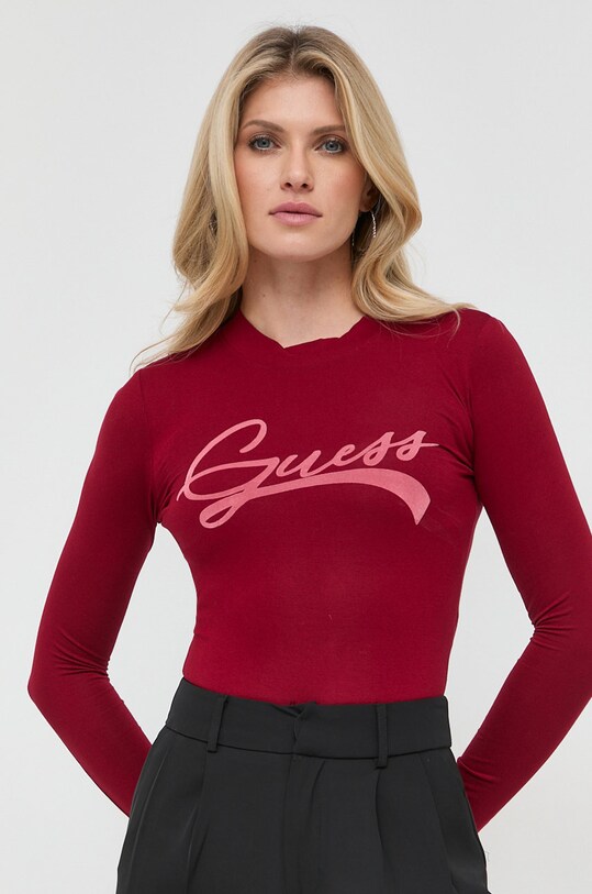 Guess body damska kolor bordowy | Answear.com