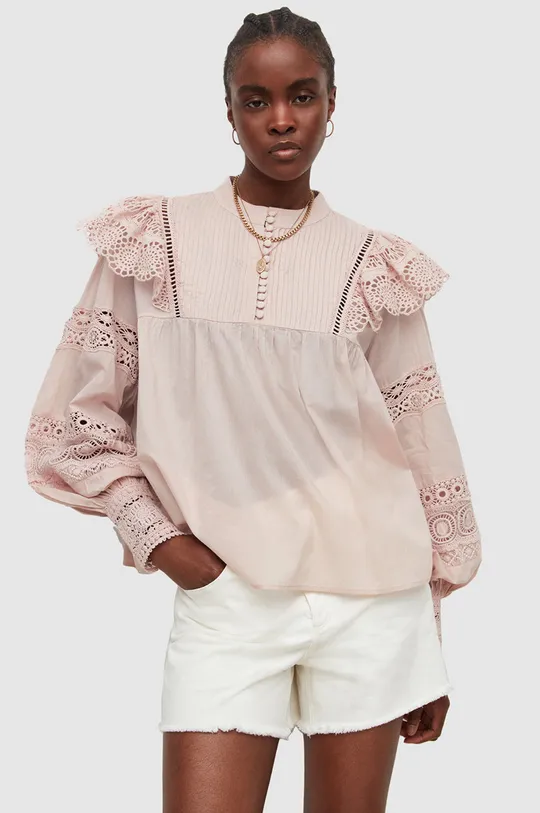 розовый Хлопковая блузка AllSaints Женский