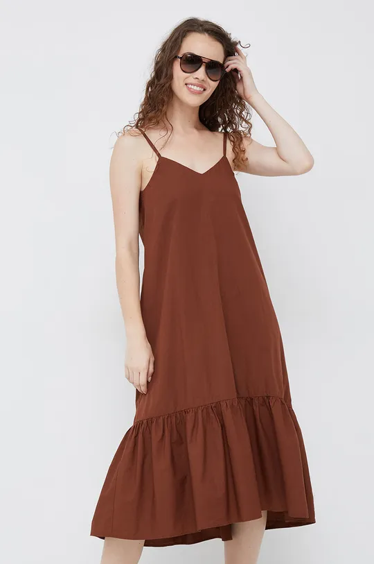 brązowy Sisley sukienka bawełniana Damski