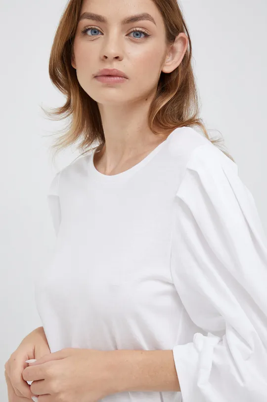 biela Bavlnené tričko Sisley Dámsky