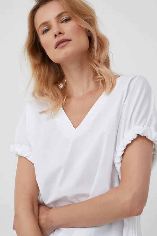 λευκό Βαμβακερή μπλούζα Sisley