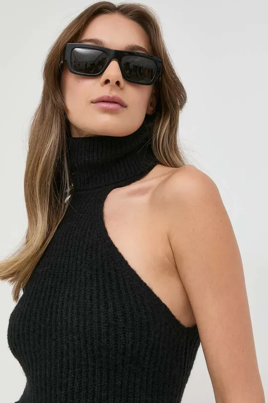 fekete Bardot gyapjúkeverék pulóver
