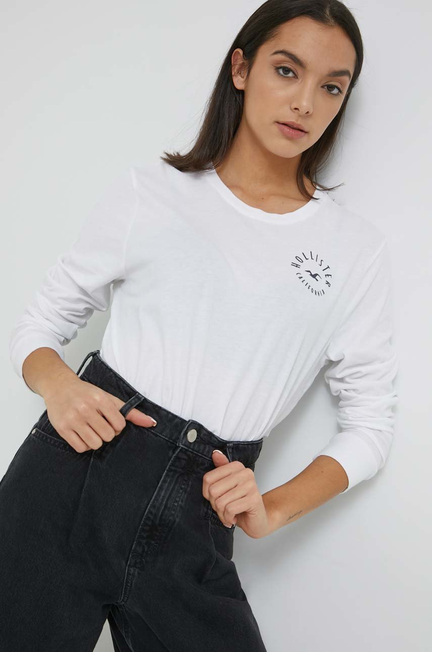 biały Hollister Co. longsleeve bawełniany Damski