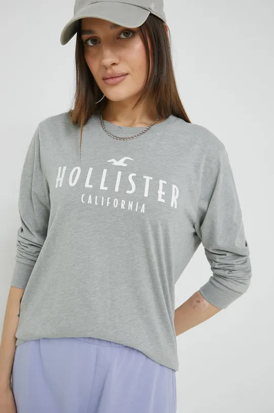 sivá Tričko s dlhým rukávom Hollister Co. Dámsky