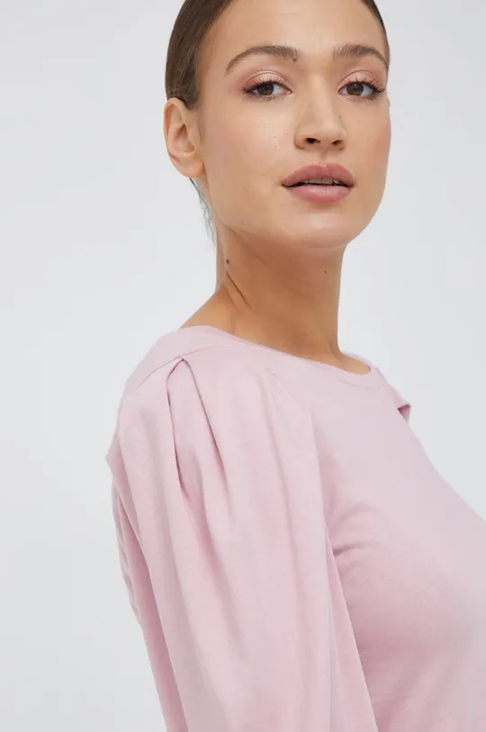 ροζ Βαμβακερή μπλούζα Sisley