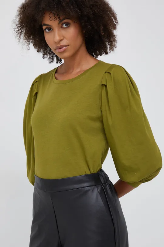 πράσινο Βαμβακερή μπλούζα Sisley Γυναικεία