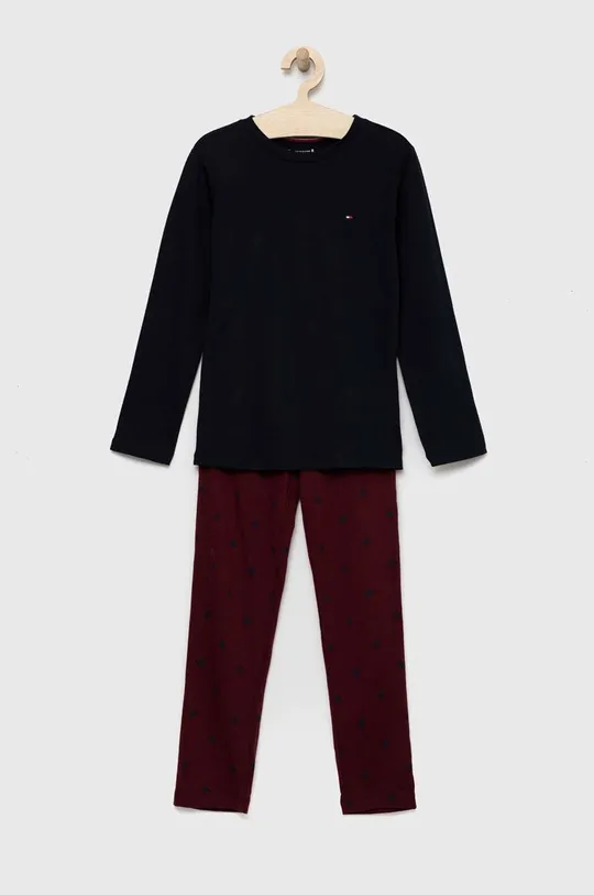 μπορντό Παιδικές βαμβακερές πιτζάμες Tommy Hilfiger Για αγόρια