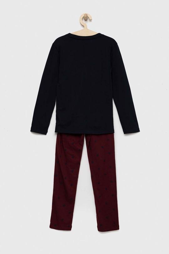 Tommy Hilfiger piżama bawełniana dziecięca kasztanowy