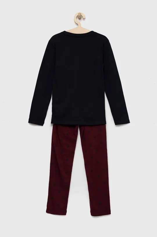 Tommy Hilfiger gyerek pamut pizsama burgundia