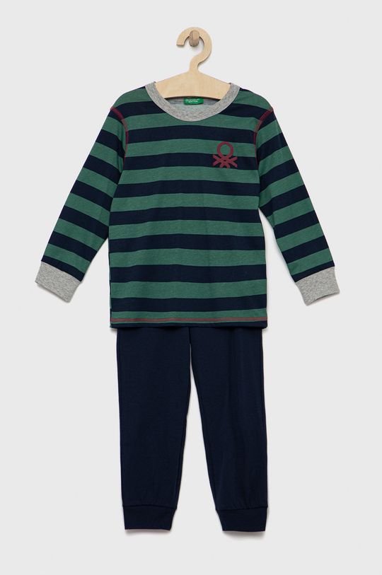 granatowy United Colors of Benetton piżama bawełniana dziecięca Chłopięcy