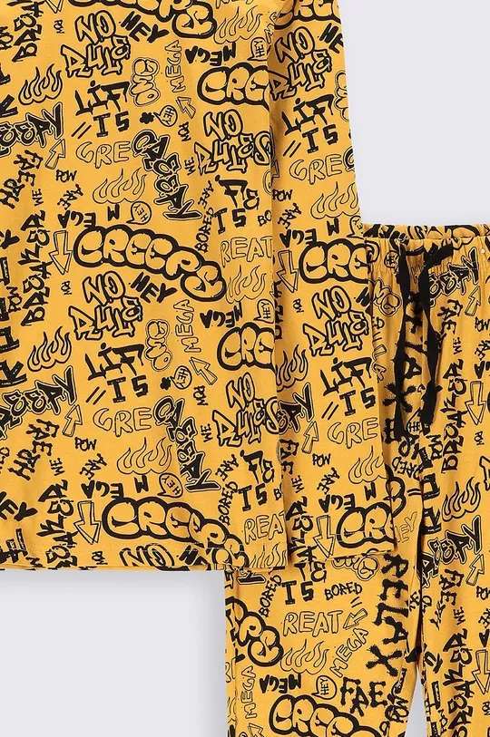 Coccodrillo piżama bawełniana dziecięca żółty
