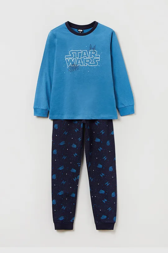 modrá Detské bavlnené pyžamo OVS Chlapčenský