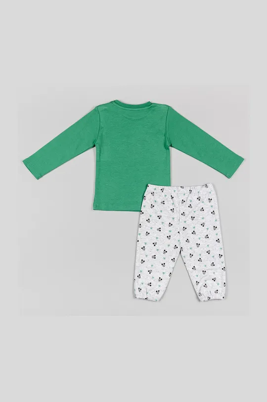Detské bavlnené pyžamo zippy zelená