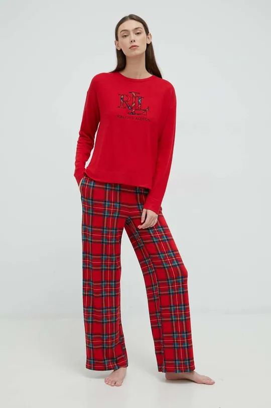 červená Pyžamo Lauren Ralph Lauren Dámsky