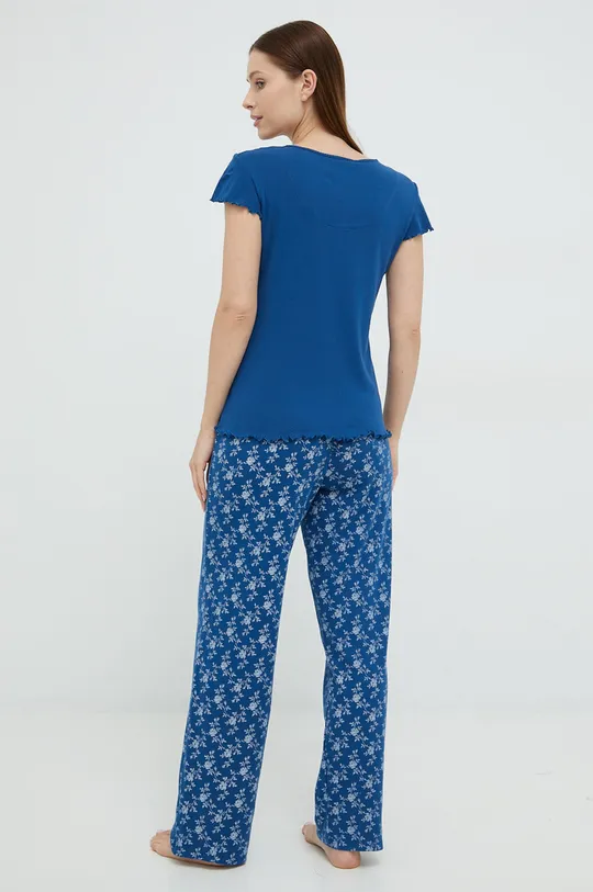 modrá Bavlnené pyžamo Lauren Ralph Lauren