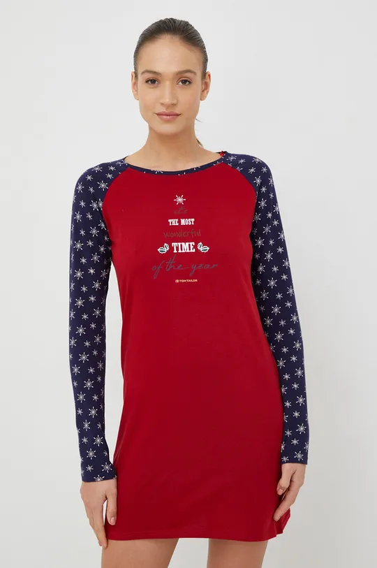 червоний Бавовняна піжамна сорочка Tom Tailor Жіночий