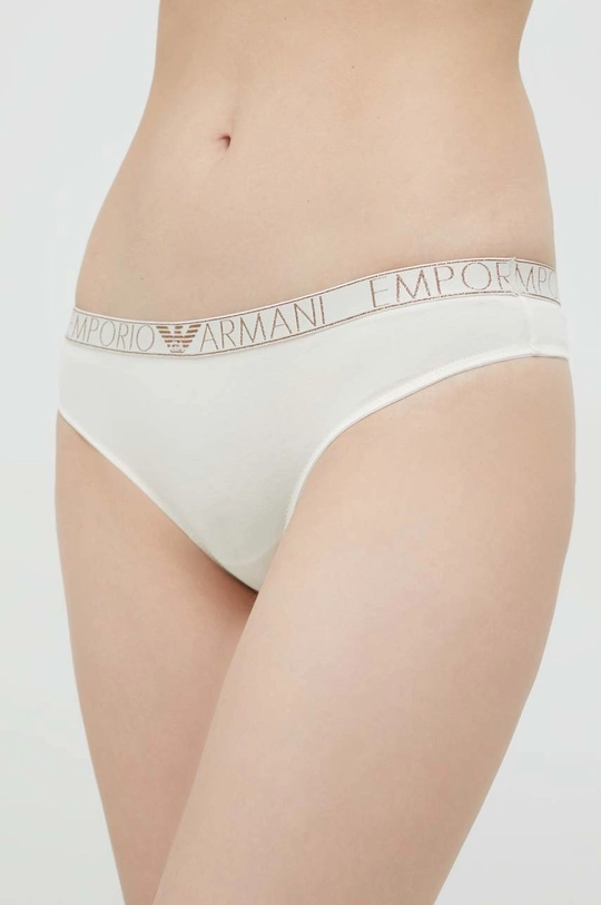 beżowy Emporio Armani Underwear stringi Damski