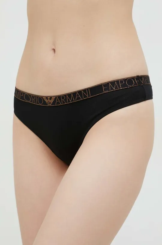 Στρινγκ Emporio Armani Underwear μαύρο