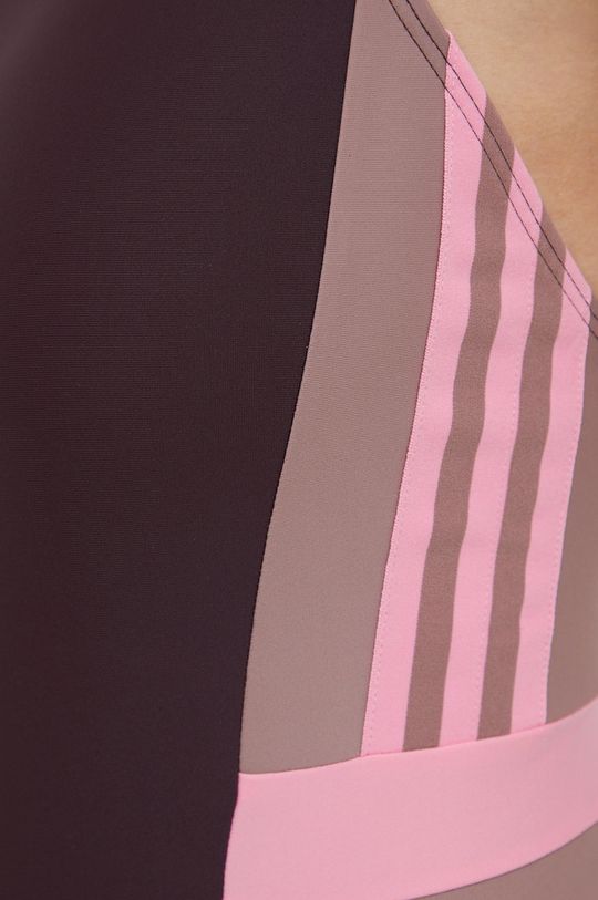 brązowy adidas Performance jednoczęściowy strój kąpielowy 3-Stripes Colorblock