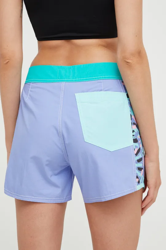Bombažne kratke hlače za na plažo Quiksilver X Stranger Things vijolična