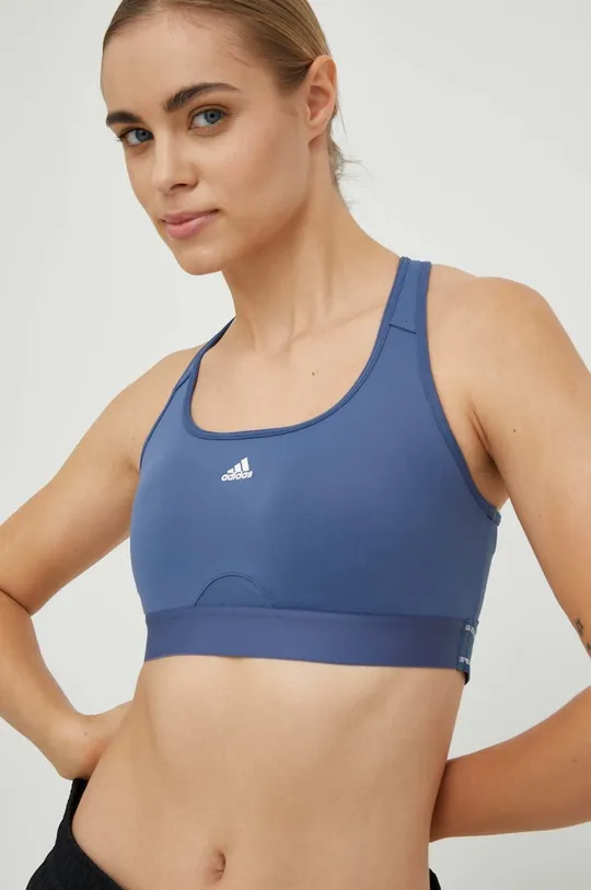 блакитний Спортивний бюстгальтер adidas Performance Powerreact Жіночий