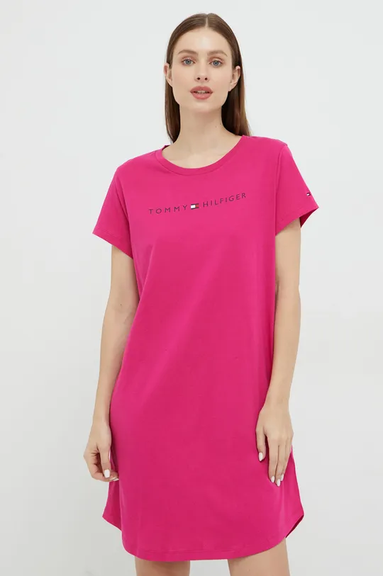 ροζ Βαμβακερό πουκάμισο πιτζάμα Tommy Hilfiger Γυναικεία