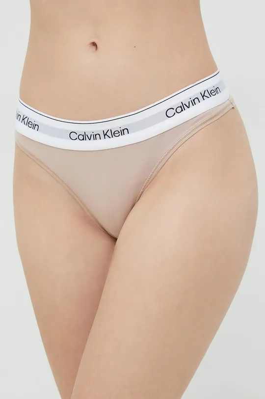 beżowy Calvin Klein Underwear stringi Damski