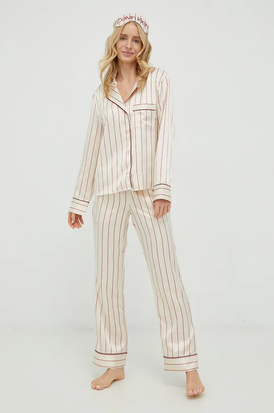 béžová Pyžamo s maskou na oči na spanie Calvin Klein Underwear Dámsky