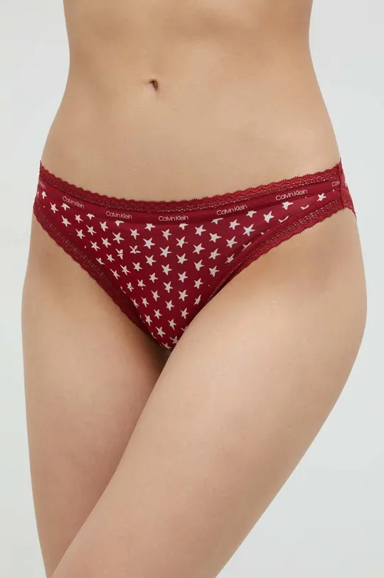 bordowy Calvin Klein Underwear figi (3-pack) Damski