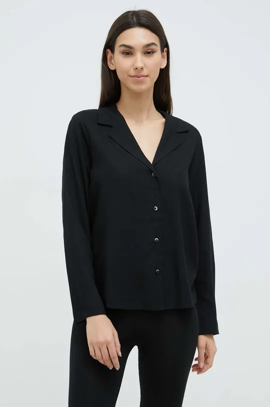 čierna Pyžamová košeľa Calvin Klein Underwear Dámsky