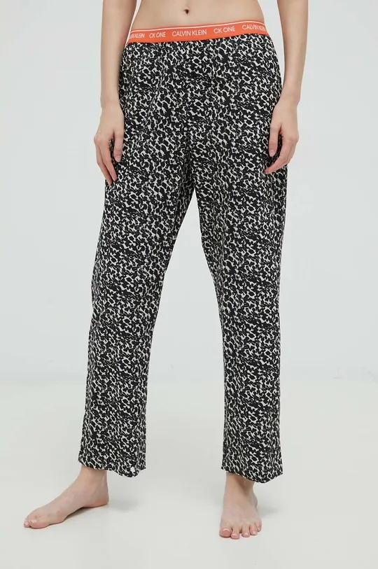 czarny Calvin Klein Underwear spodnie piżamowe bawełniane Damski