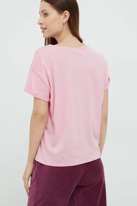 Bavlnené pyžamové tričko United Colors of Benetton ružová