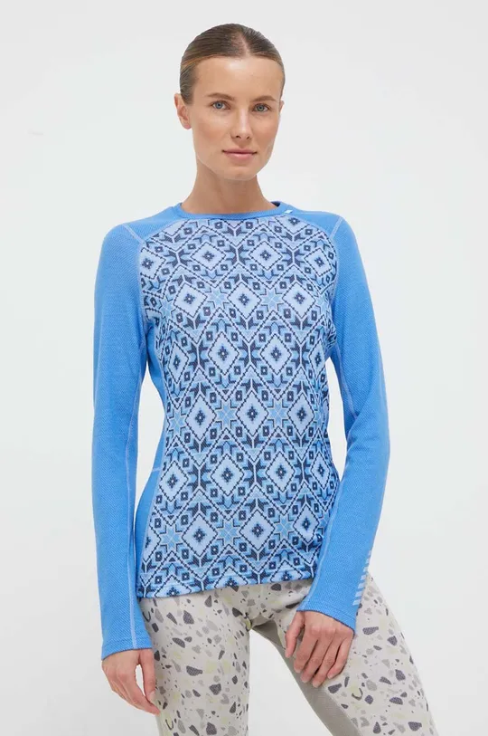 μπλε Helly Hansen λειτουργικό μακρυμάνικο πουκάμισο Lifa Merino Midweight Γυναικεία