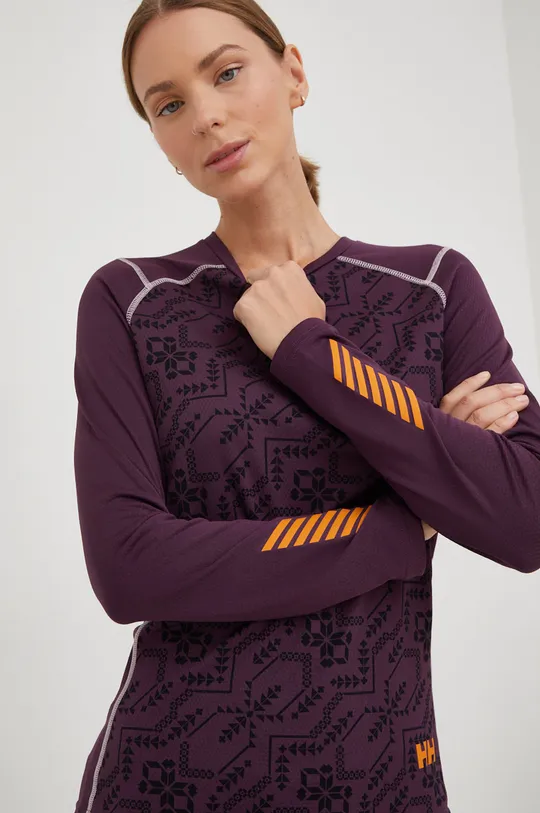fialová Helly Hansen Funkčné tričko s dlhým rukávom Lifa Active Graphic