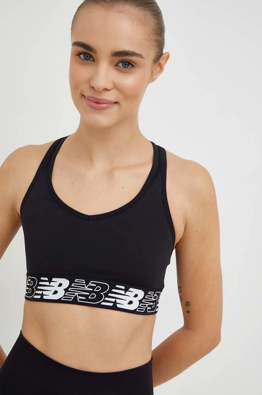 czarny New Balance biustonosz sportowy Pace Bra 3.0