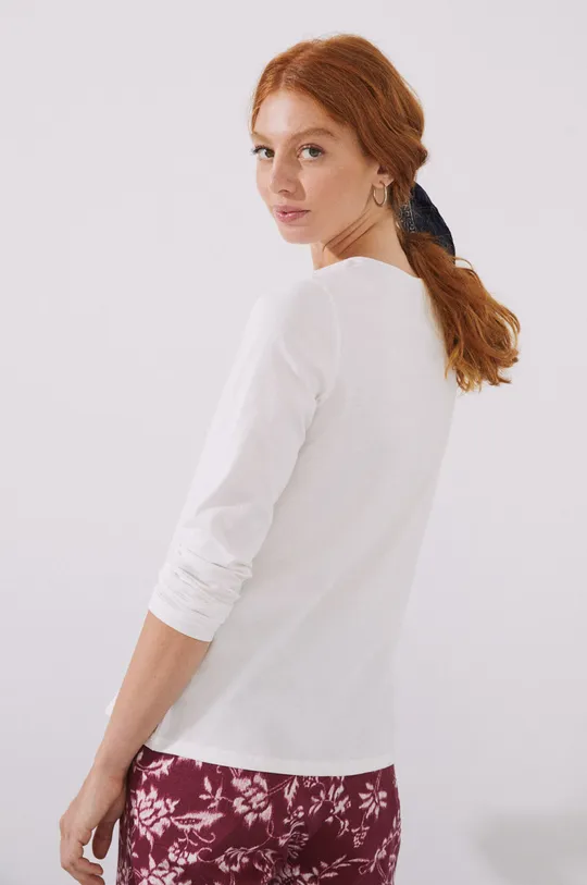 λευκό Βαμβακερή μπλούζα πιτζάμας με μακριά μανίκια women'secret Mix & Match