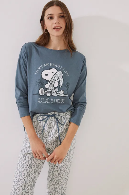 σκούρο μπλε Βαμβακερές πιτζάμες women'secret Snoopy Γυναικεία
