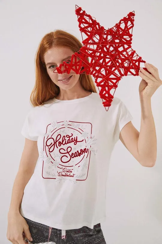 women'secret t-shirt piżamowy bawełniany Mix & Match Nordic Xmas 100 % Bawełna