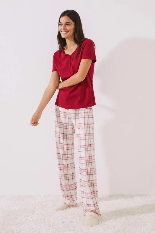 κόκκινο Βαμβακερή πιτζάμα μπλουζάκι women'secret Mix & Match Nordic Xmas