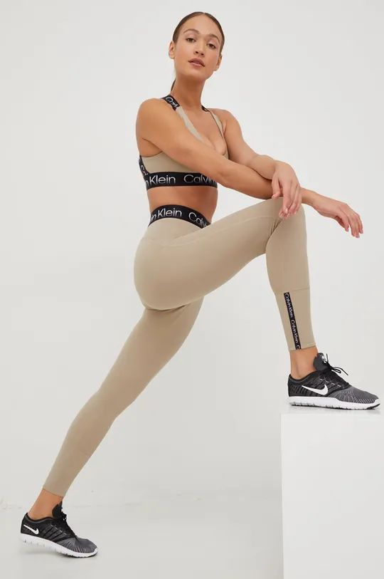 Športová podprsenka Calvin Klein Performance béžová