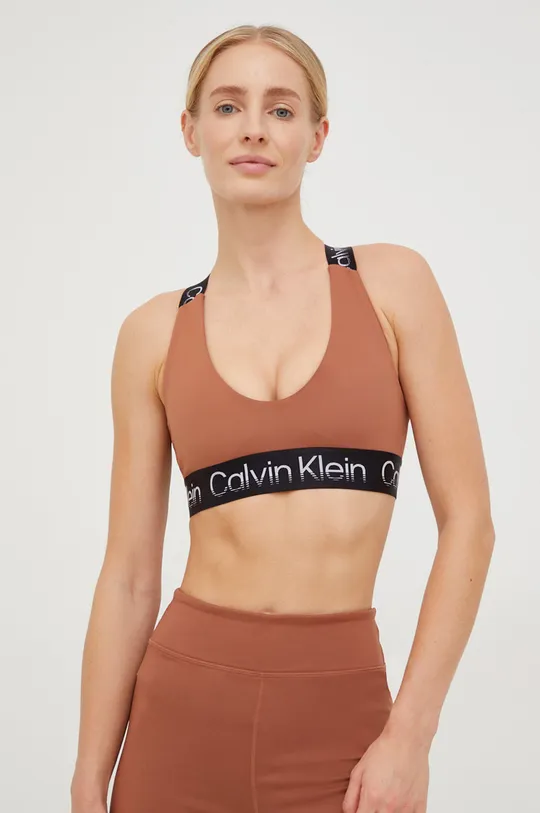 hnedá Športová podprsenka Calvin Klein Performance