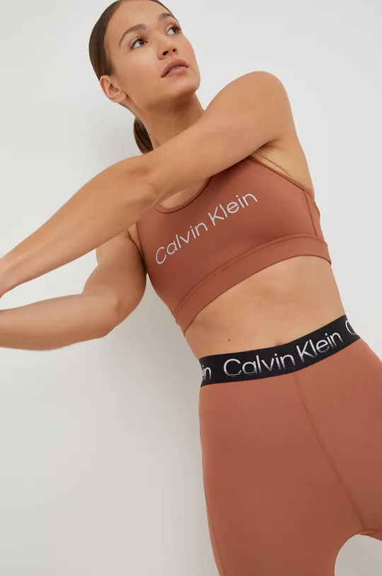 hnedá Športová podprsenka Calvin Klein Performance Dámsky