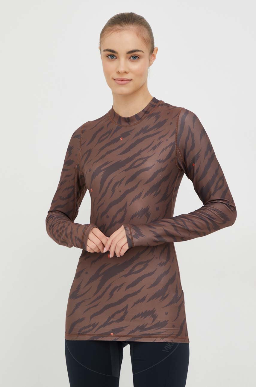 brązowy Femi Stories longsleeve funkcyjny Damski