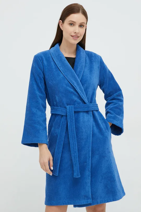 Бавовняний халат Kenzo блакитний