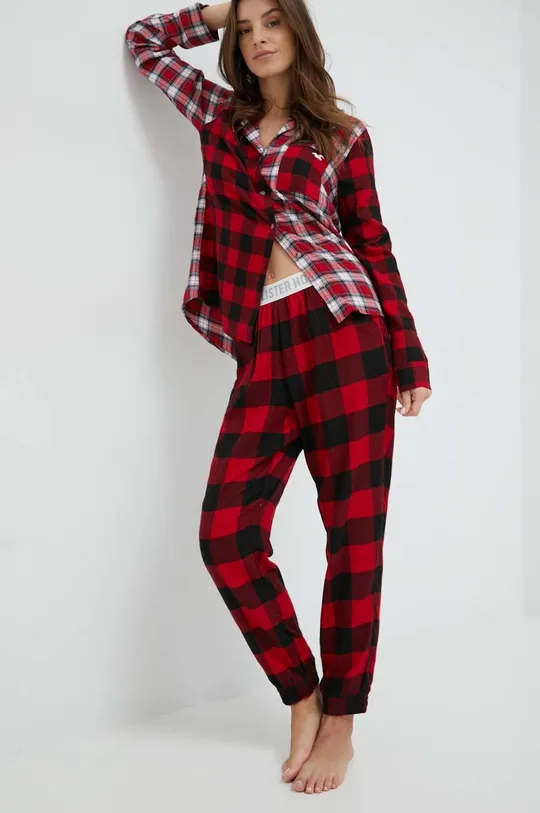 Pyžamové nohavice Hollister Co. červená