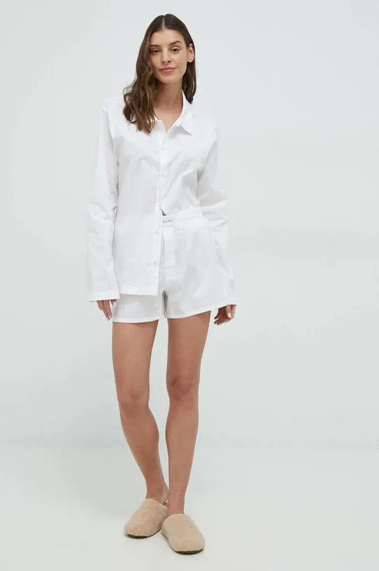 Pyžamová košeľa Calvin Klein Underwear biela
