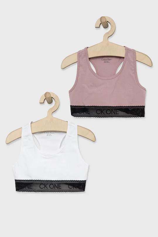 roza Otroški modrček Calvin Klein Underwear 2-pack Dekliški