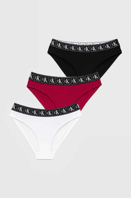 burgundské Detské nohavičky Calvin Klein Underwear 3-pak Dievčenský