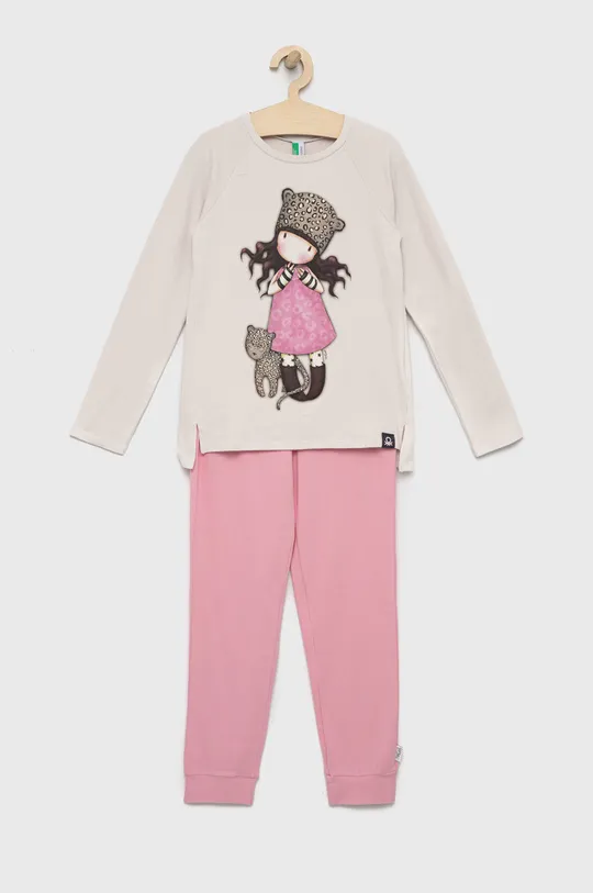 roza Dječja pidžama United Colors of Benetton Za djevojčice