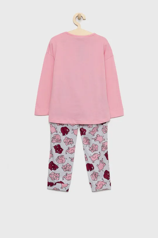 United Colors of Benetton piżama bawełniana dziecięca fioletowy